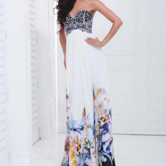 Tony Bowls TBE11450 Multicolor Floral Dress, Size 6 – Exquisite Gown - Picture 1 of 4